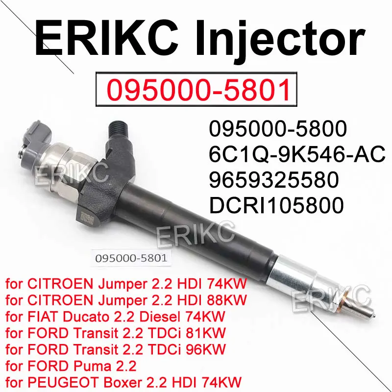 

6C1Q-9K546-AC Injection Nozzle Parts 095000-5800 Diesel Fuel Injector 095000-5801 DCRI105800 for DENSO Citroen Ford Fiat 2.2