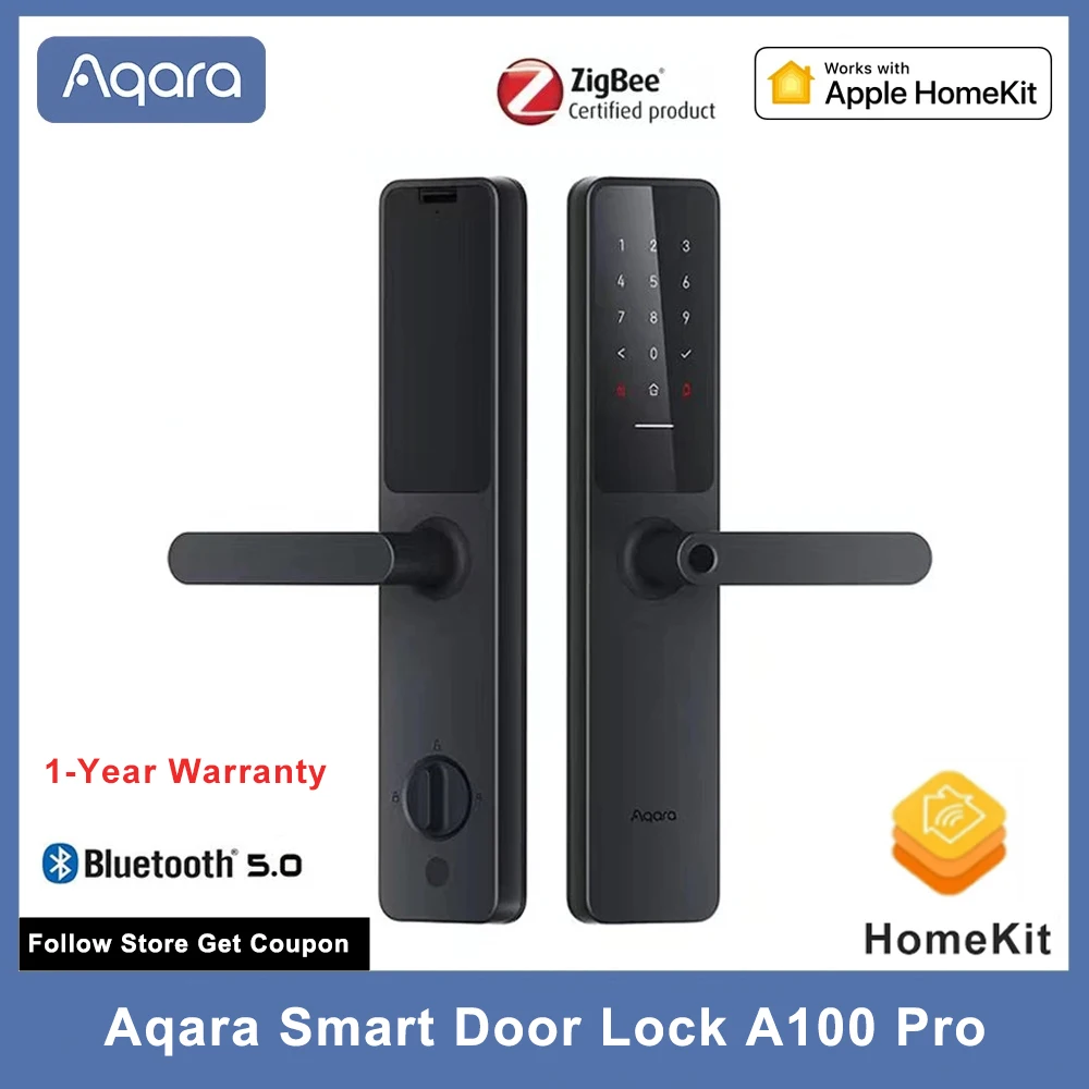 Aqara Smart Door Lock A100 Pro Zigbee Bluetooth 5.0 Apple Homekey Unlock Fingerprint Unlock Work with Apple HomeKit Smart Home
Aqara Smart Door Lock A100 Pro Zigbee Bluetooth 5.0 Apple Homekey Unlock Fingerprint Unlock Work with Apple HomeKit Smart Home