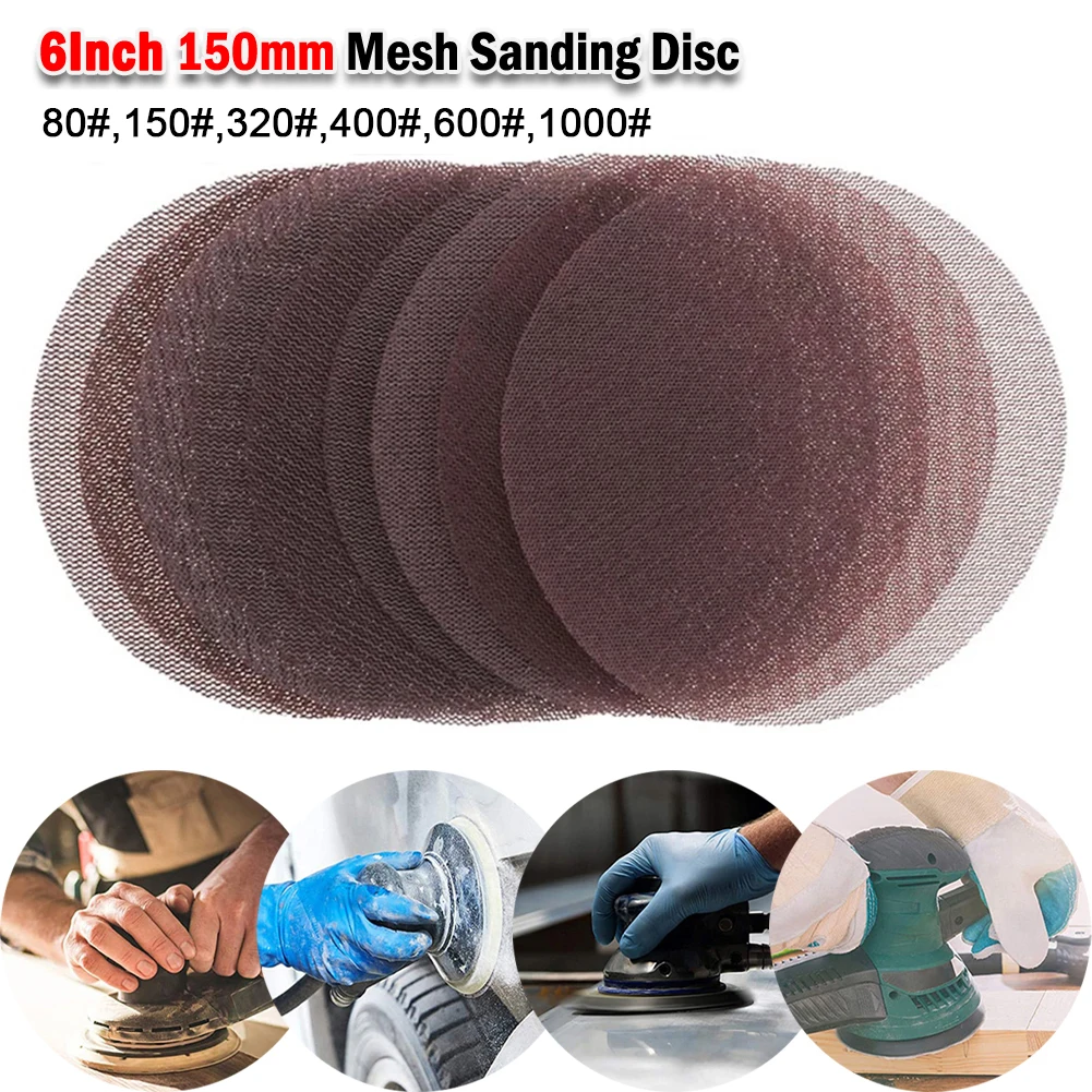 10Pcs Mesh Sanding Discs 150mm Sandpaper Woodworking Metal Grinding Disc Abrasive Polishing Tool 80-1000 Grit Sanding Discs
10Pcs Mesh Sanding Discs 150mm Sandpaper Woodworking Metal Grinding Disc Abrasive Polishing Tool 80-1000 Grit Sanding Discs