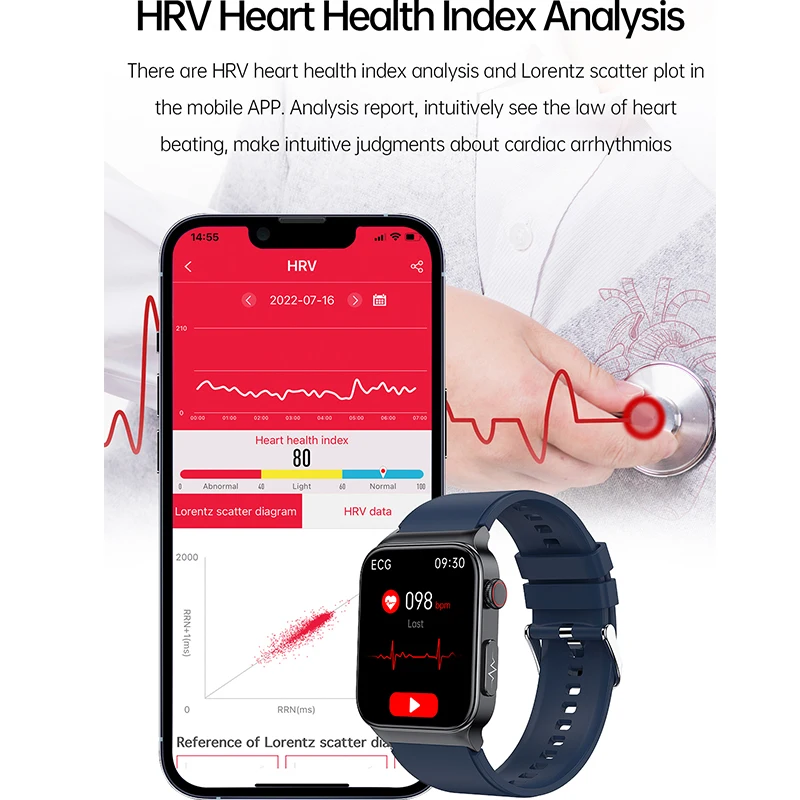 High-end ECG Blood Suger Smart Health Watch Heart Rate Blood Pressure Oxygen Temperature Monitorinng Pedometer Sport Smart Watch
High-end ECG Blood Suger Smart Health Watch Heart Rate Blood Pressure Oxygen Temperature Monitorinng Pedometer Sport Smart Watch