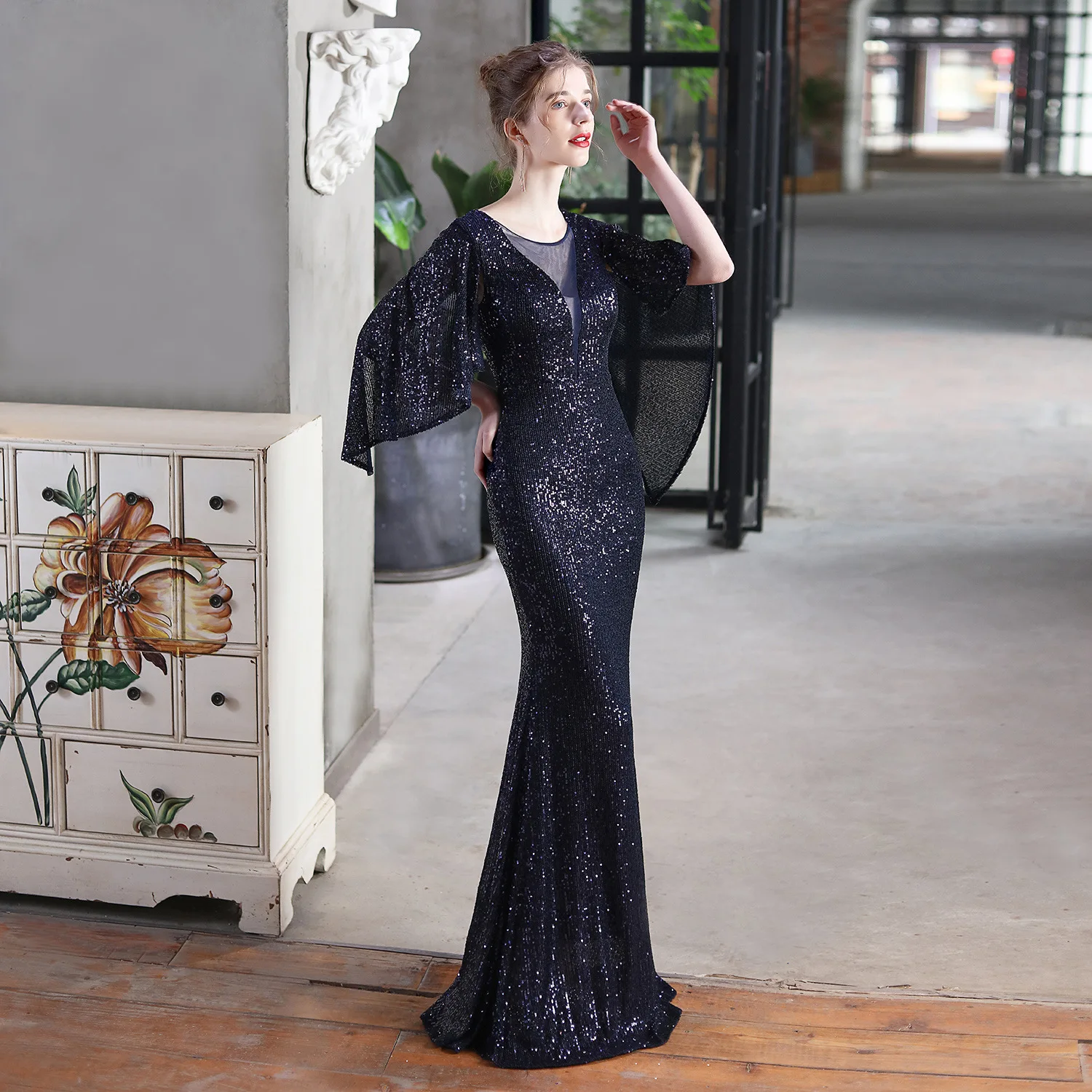 

Elegant Party Long Dresses for Women 2024 Gala Special Events Graduation Luxury Beautiful Guest Wedding Bridesmaid Sleeves