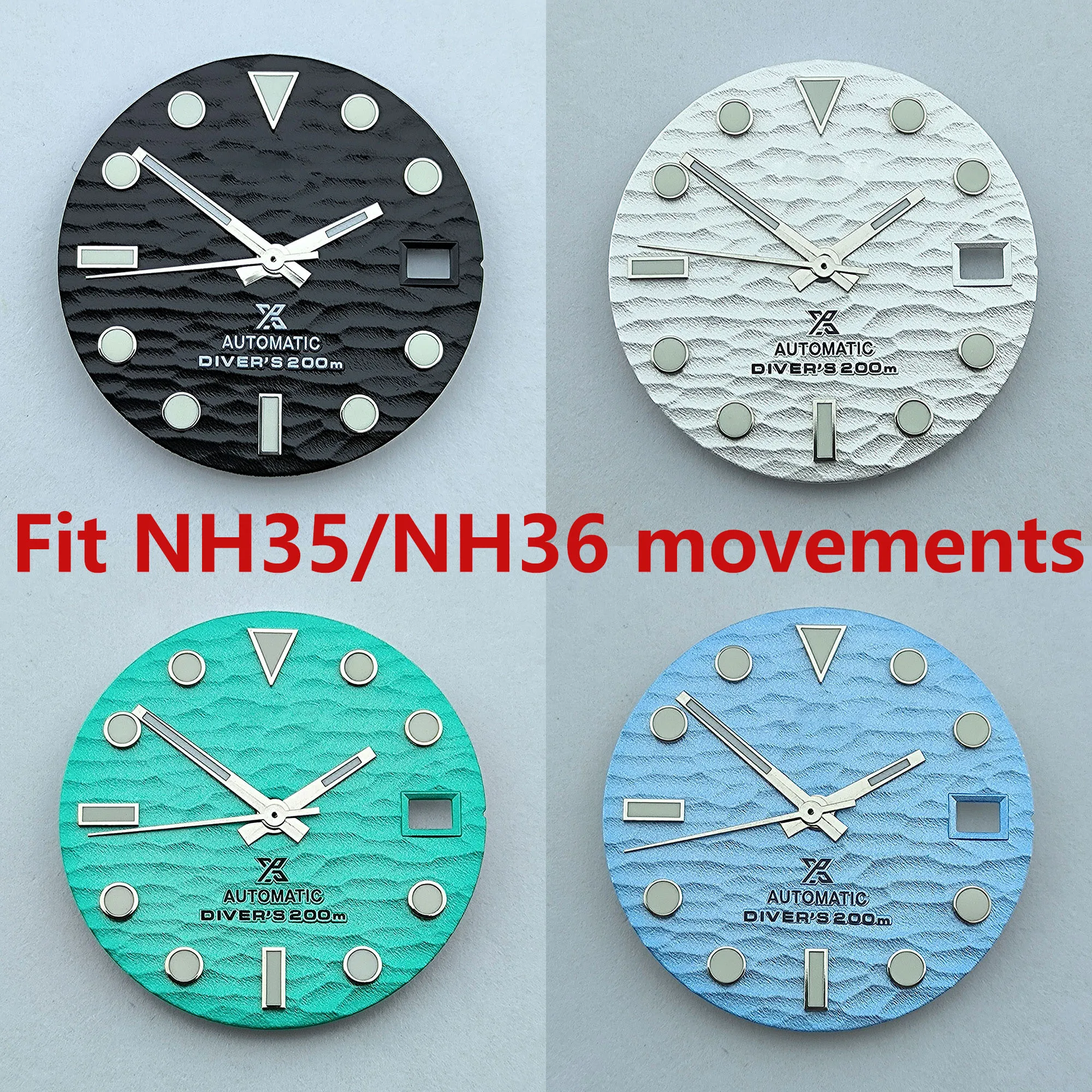 

Зеленый светящийся циферблат NH35 NH36, циферблат 28,5 мм, часы с S-образным циферблатом, подходит для NH35 NH36 механизм, аксессуары для часов, инструмент для ремонта часов