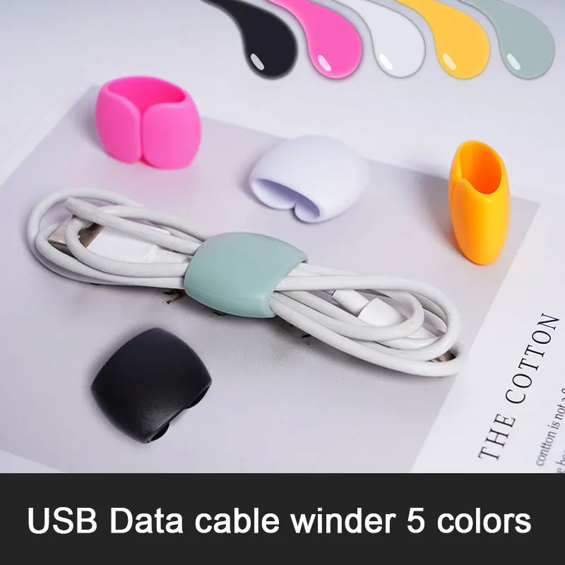 

4pcs/lot Desktop Clip Clamps TPR Cable Wire Organizer Cable Clip USB Charger Cord Holder Cable Winder Data Line Finishing Buckle