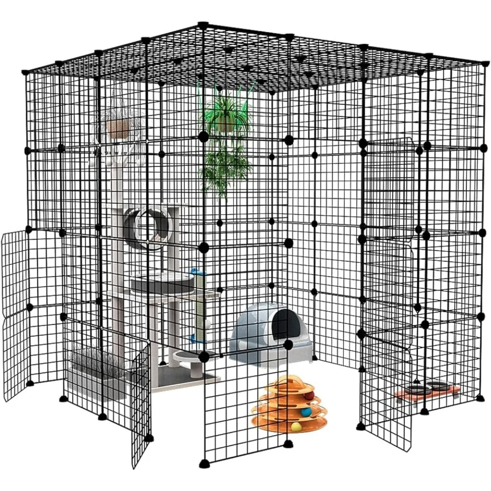 Metal Cage for Cats 55L X 55W X 55H Inch Black Without Platforms House of Cats Folding Pet Cage Large Outdoor Big Indoor Cat
Metal Cage for Cats 55L X 55W X 55H Inch Black Without Platforms House of Cats Folding Pet Cage Large Outdoor Big Indoor Cat