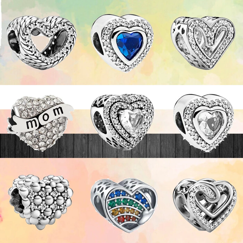 

Новые Сердца серии серебряного цвета любовь очаровательные бусины подходит к оригинальной Pandora шармы браслет ожерелье Женская мода европейские ювелирные изделия
