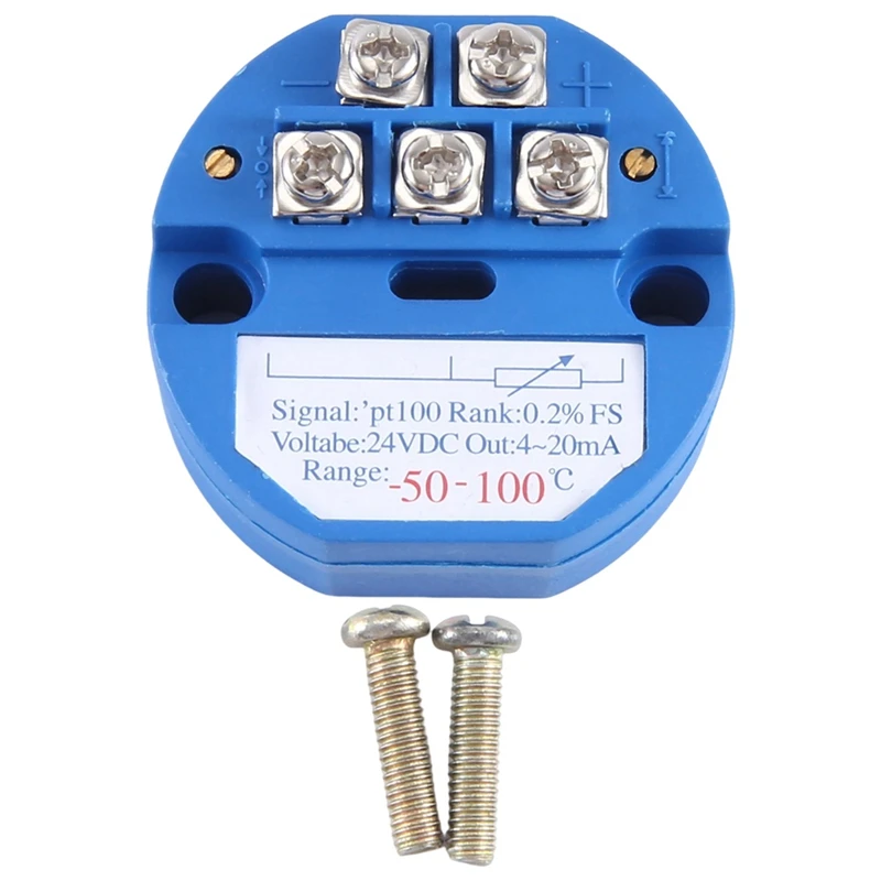 

RTD PT100 Temperature Transmitter Module Thermal Resistance -50-100°C DC24V Output 4-20MA Easy Install Easy To Use