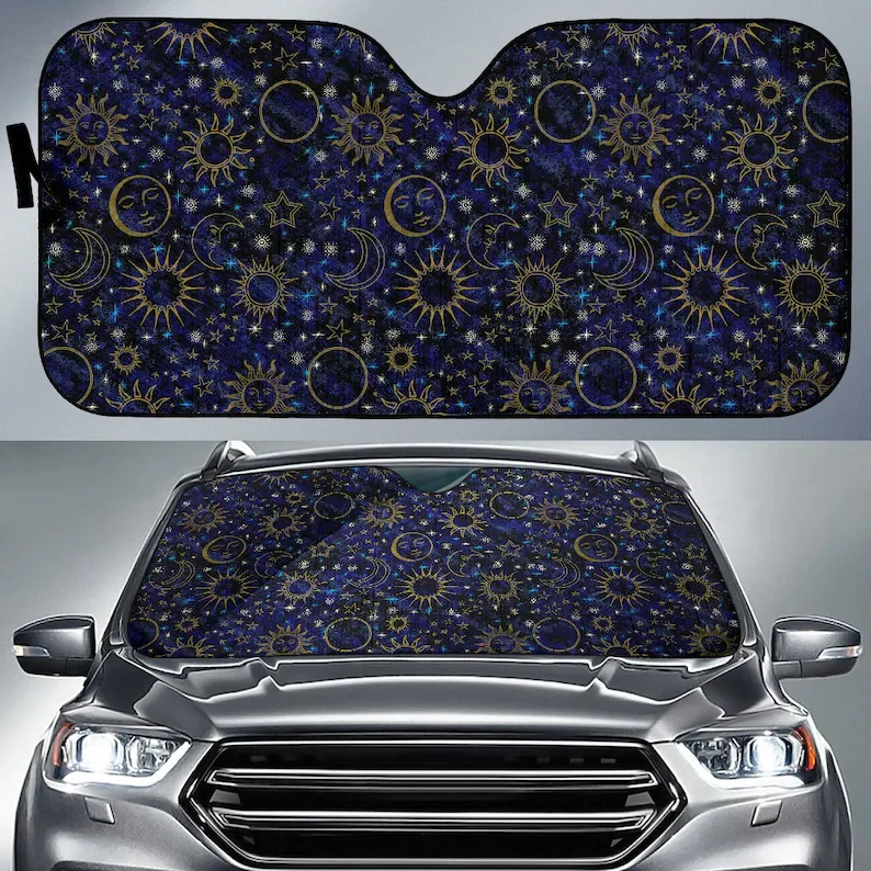 Night Sky Celestial Auto Sun Shade Blue Black Gold Sun Moon Stars Car Accessories
Night Sky Celestial Auto Sun Shade Blue Black Gold Sun Moon Stars Car Accessories