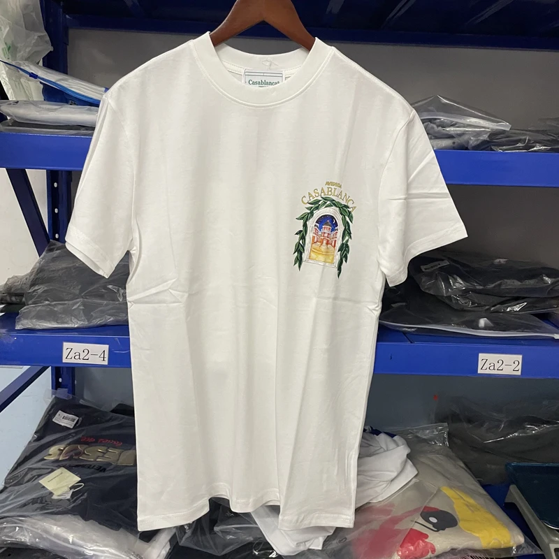 Casablanca White T-Shirt Castle Printed Men Women Pure Cotton Oversized Short Sleeves
Casablanca White T-Shirt Castle Printed Men Women Pure Cotton Oversized Short Sleeves
