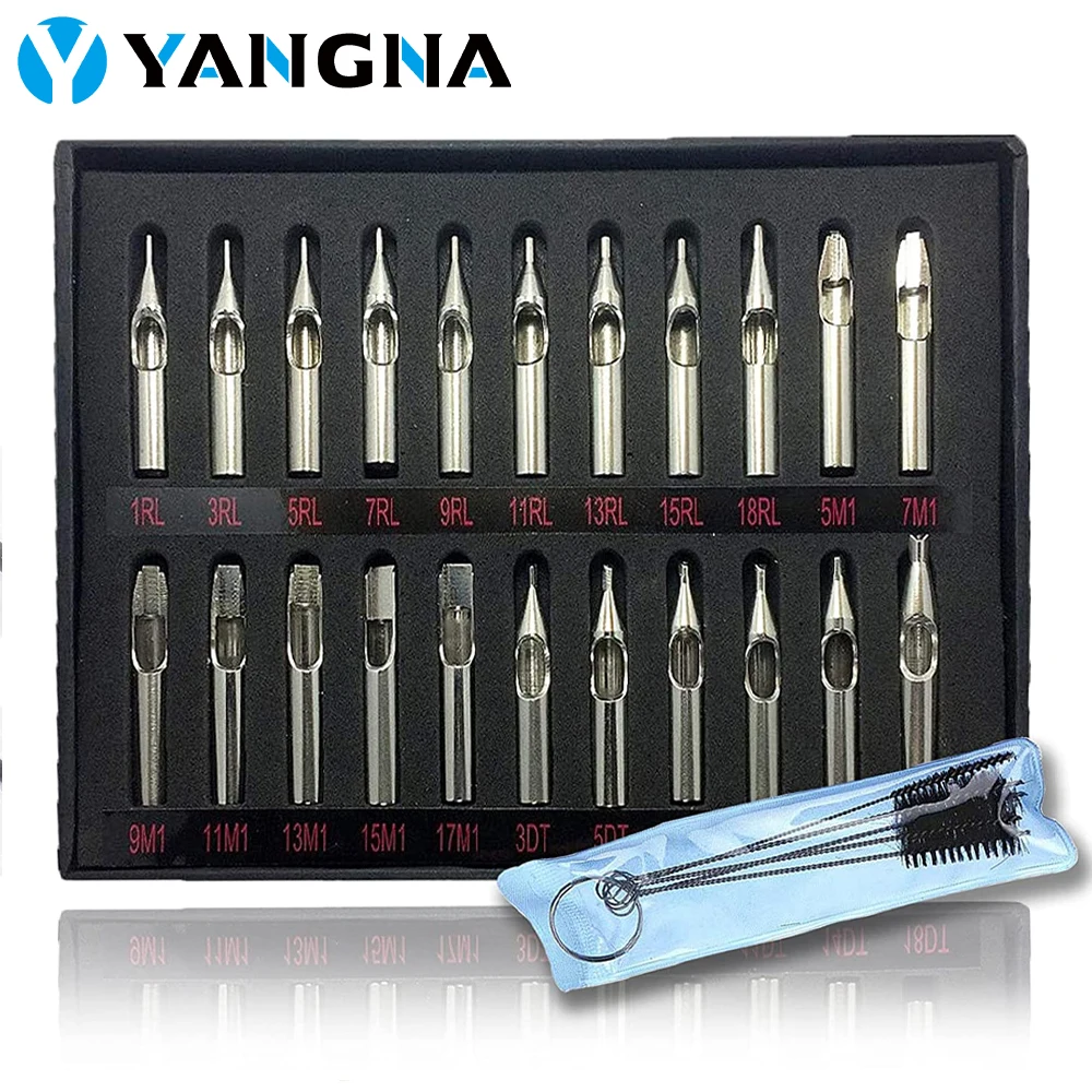 Tattoo Stainless Steel Tip Kits 22/11pcs Mix Round/Flat/Diamond Tips RT FT DT Tattoo Tips Set for Tattoo Machine Gun Needles
Tattoo Stainless Steel Tip Kits 22/11pcs Mix Round/Flat/Diamond Tips RT FT DT Tattoo Tips Set for Tattoo Machine Gun Needles