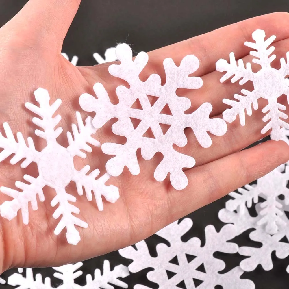 50Pcs Christmas Decor White Artificial Polyester Snowflake Felt Applique For DIY New Year Party Ornament Xmas Tree Patches c3537
50Pcs Christmas Decor White Artificial Polyester Snowflake Felt Applique For DIY New Year Party Ornament Xmas Tree Patches c3537
