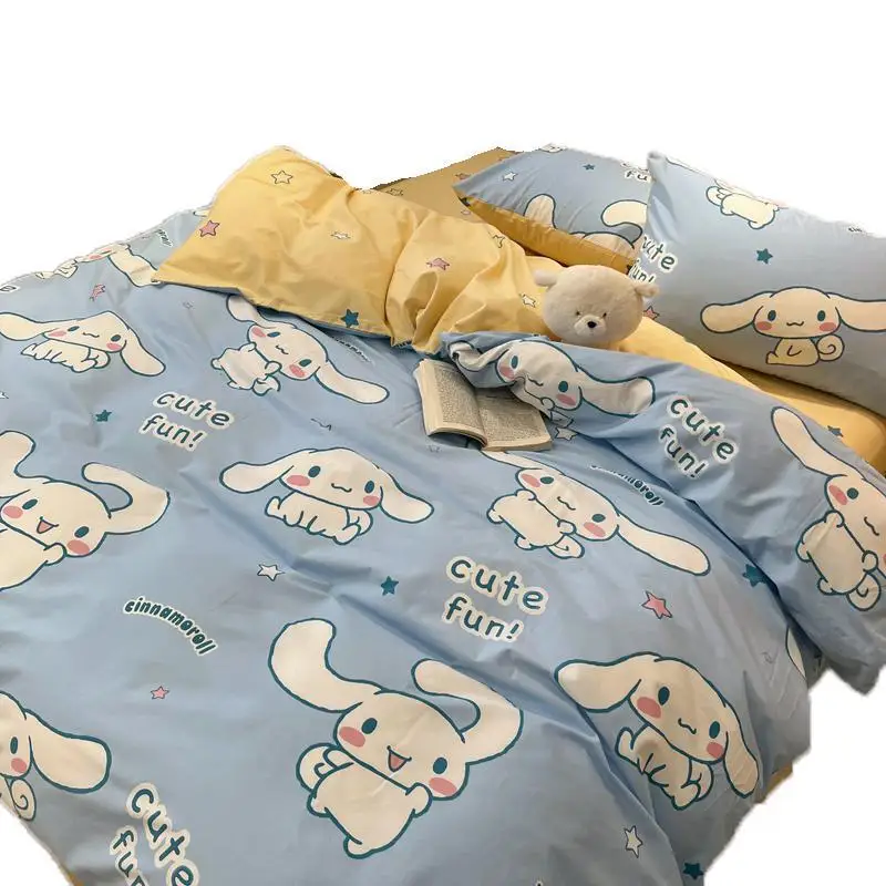 Хлопковый домашний текстиль Sanrio blue Cinnamoroll, набор из четырех предметов с начесом, утолщенное стеганое одеяло для студенческого общежития, простыня из трех предметов
Хлопковый домашний текстиль Sanrio blue Cinnamoroll, набор из четырех предметов с начесом, утолщенное стеганое одеяло для студенческого общежития, простыня из трех предметов