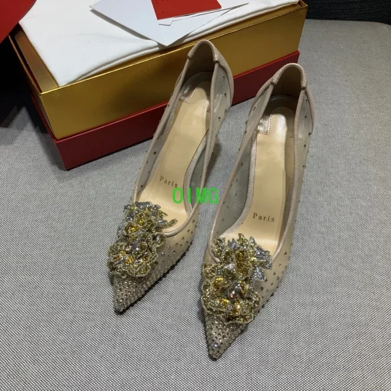 Top Quality Womens High Heels Luxury Fashion Ladies Crystal Glisten Red Sole Shoes Classic Retro Designer 0-12cm High Heel
Top Quality Womens High Heels Luxury Fashion Ladies Crystal Glisten Red Sole Shoes Classic Retro Designer 0-12cm High Heel