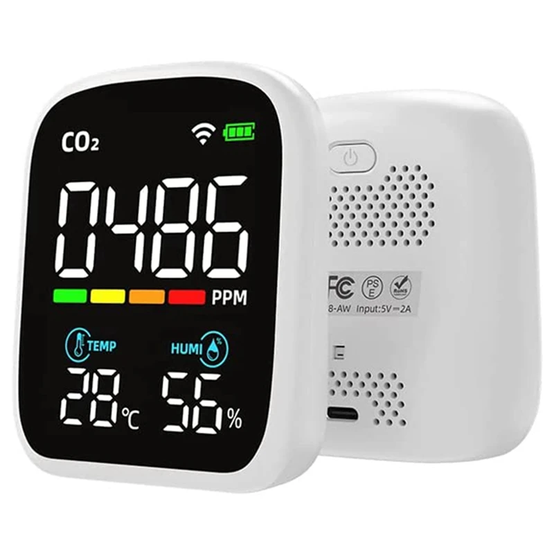 Portable CO2 Detector Portable Carbon Dioxide Detector High Accurate CO2 Monitor Humidity Temperature Air Quality Tester
Portable CO2 Detector Portable Carbon Dioxide Detector High Accurate CO2 Monitor Humidity Temperature Air Quality Tester