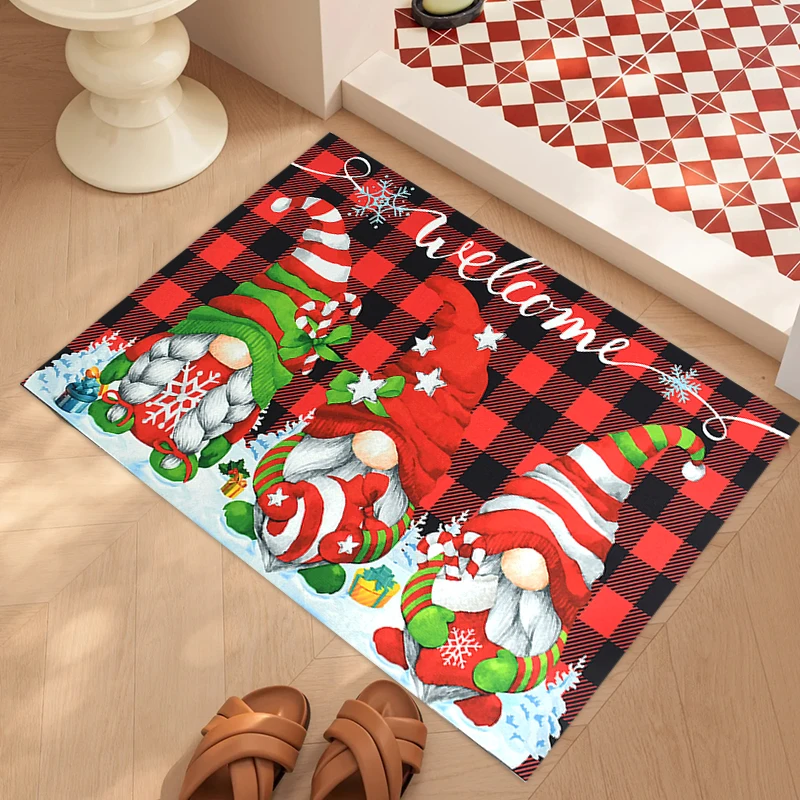 

Christmas Faceless Gnome Doormat Front Porch Rugs Welcome Mat Indoor Outdoor Decor Doormats Entrance Carpet Bedroom Non-slip Mat