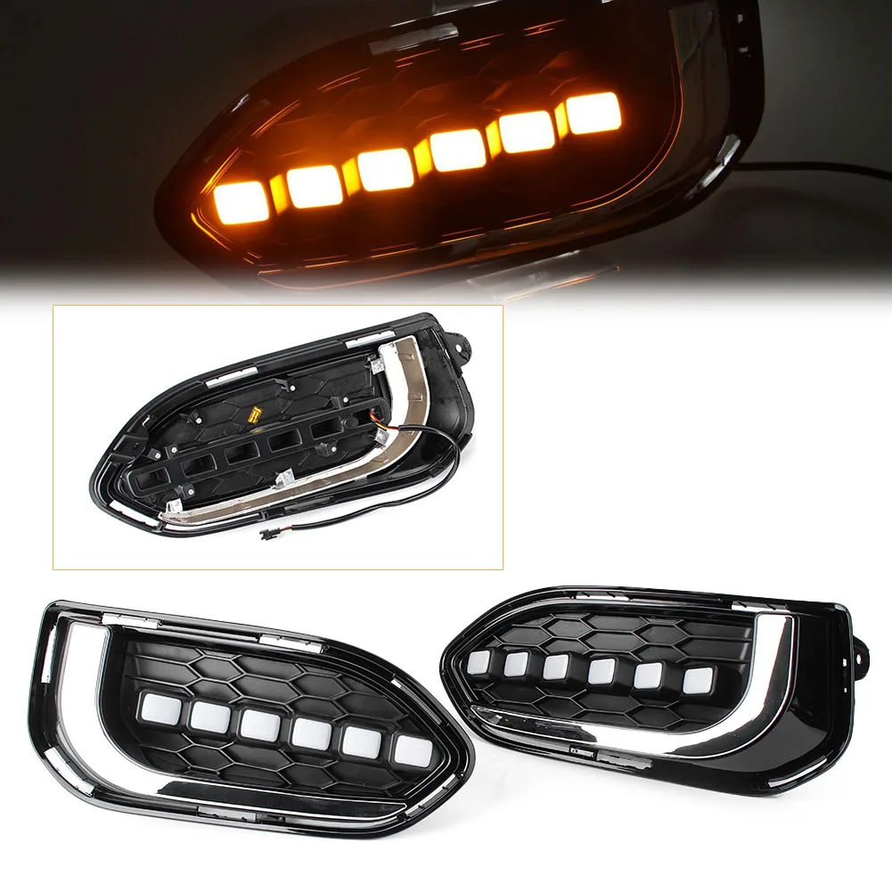 

For Honda Fit Jazz 2018 Car LED Fog Light Front Bumper Daytime Running Lights Driving Lamp DRL Left+Right 1Pair