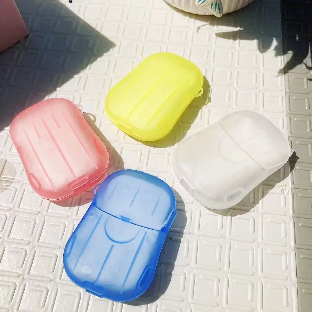 

20 pcs Portable Soap Sheets Hiking Dissolvable Disposable Soap Paper Mini Convenient Hand Washing Soap Adults