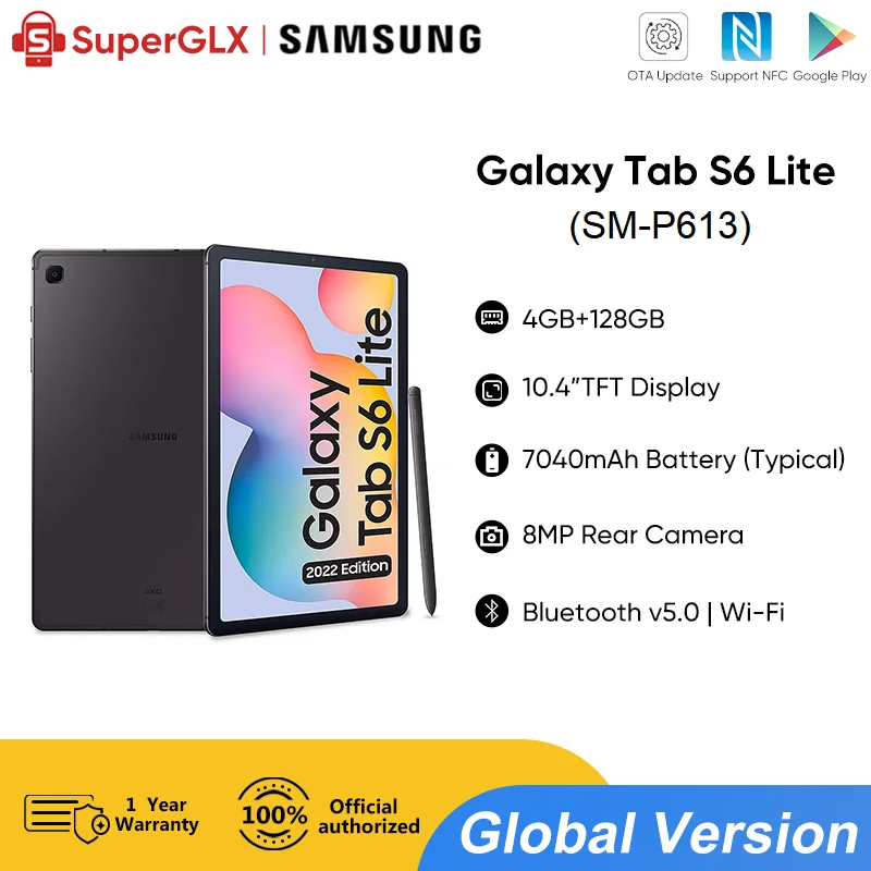 2022 New Samsung Galaxy Tab S6 Lite Tablet Pad With Stylus Exynos 9611 Octa core 4GB+128GB 7040mAh 10.4'' WUXGA+ Display Tablets 2022 New Samsung Galaxy Tab S6 Lite Tablet Pad With Stylus Exynos 9611 Octa core 4GB+128GB 7040mAh 10.4'' WUXGA+ Display Tablets