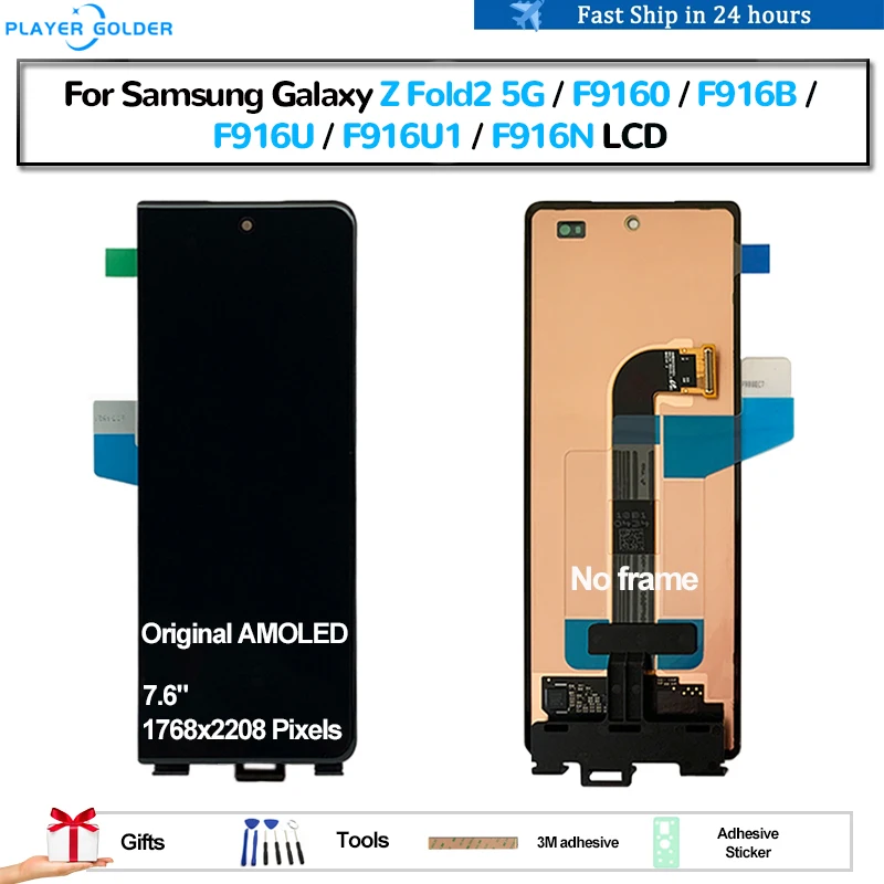 Original AMOLED For Samsung Galaxy Z Fold2 Z Fold 2 5G F9160 F916B Pantalla lcd Display Touch Panel Screen Digitizer Assembly
Original AMOLED For Samsung Galaxy Z Fold2 Z Fold 2 5G F9160 F916B Pantalla lcd Display Touch Panel Screen Digitizer Assembly