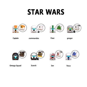 Conheça os Blocos de Montar KT1048: Mergulhe em um Mundo de Aventuras Intergalácticas 4 WM6124 Republic Commando Clone Trooper SCORCH Building Blocks FIXER SEV Bricks Voca Figure Gregor Mini Figurines Toys