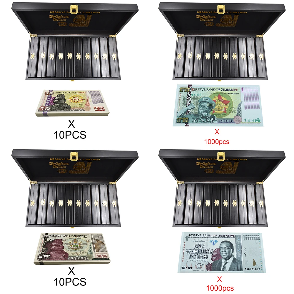 1000pcs/box Zimbabwe Banknotes with Anti-counterfeiting Logo Serial Number Banknotes Fake Money Collection Business Gift
1000pcs/box Zimbabwe Banknotes with Anti-counterfeiting Logo Serial Number Banknotes Fake Money Collection Business Gift