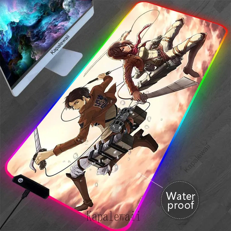 RGB Attack on Titan Waterproof Mouse Pad Pc Gamer Mousepad Rubber Mouse Mat Gaming Speed Keyboard Pad XXL Office Rubber Desk Mat
RGB Attack on Titan Waterproof Mouse Pad Pc Gamer Mousepad Rubber Mouse Mat Gaming Speed Keyboard Pad XXL Office Rubber Desk Mat