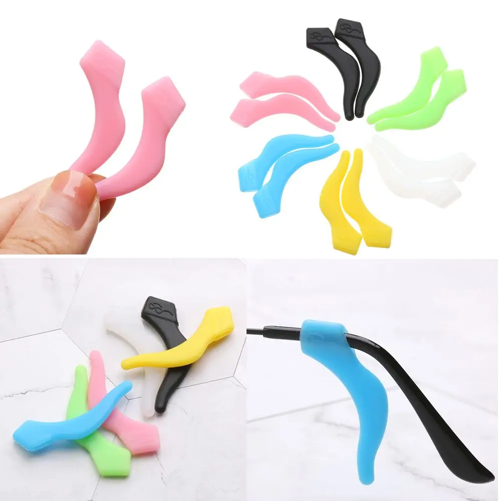 

2 pairs Eyewear Anti Slip Hook Grips Eyeglasses Sports Temple Tips Glasses Ear Hooks Eyeglass Holder Soft Ear Hook