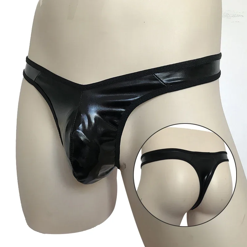 Men Faux Leather Sexy Briefs Bugle Pouch Thong T-Back G-String Underwear Male Lingerie T Pants Clubwear Stage Performance
Men Faux Leather Sexy Briefs Bugle Pouch Thong T-Back G-String Underwear Male Lingerie T Pants Clubwear Stage Performance