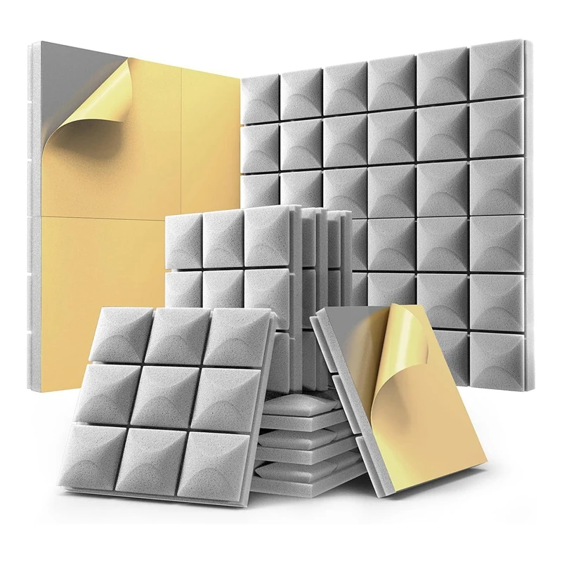 12 Pack Sound Proof Foam Panels With Self-Adhesive, 12 X 12 X 2 Inches Acoustic Panels,Soundproof Wall Panels
12 Pack Sound Proof Foam Panels With Self-Adhesive, 12 X 12 X 2 Inches Acoustic Panels,Soundproof Wall Panels