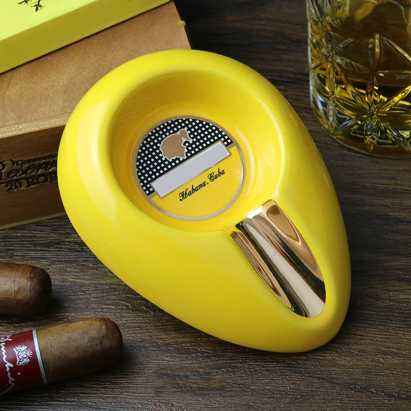 

Single Cigar Ashtray Home Ceramic Ashtray Luxury Tobacco 1 Rest Holder Portable Cigar Ash Tray Gadgets Decor Smoking Accessories