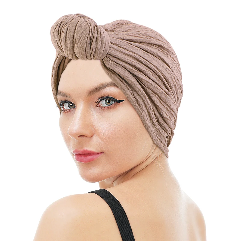 Women Head Scarf Ruffle Top Knotted Twisted Turban Cap Muslim Fashion Hijab Hat Ladies Headband India Bonnet Turbante Mujer
Women Head Scarf Ruffle Top Knotted Twisted Turban Cap Muslim Fashion Hijab Hat Ladies Headband India Bonnet Turbante Mujer