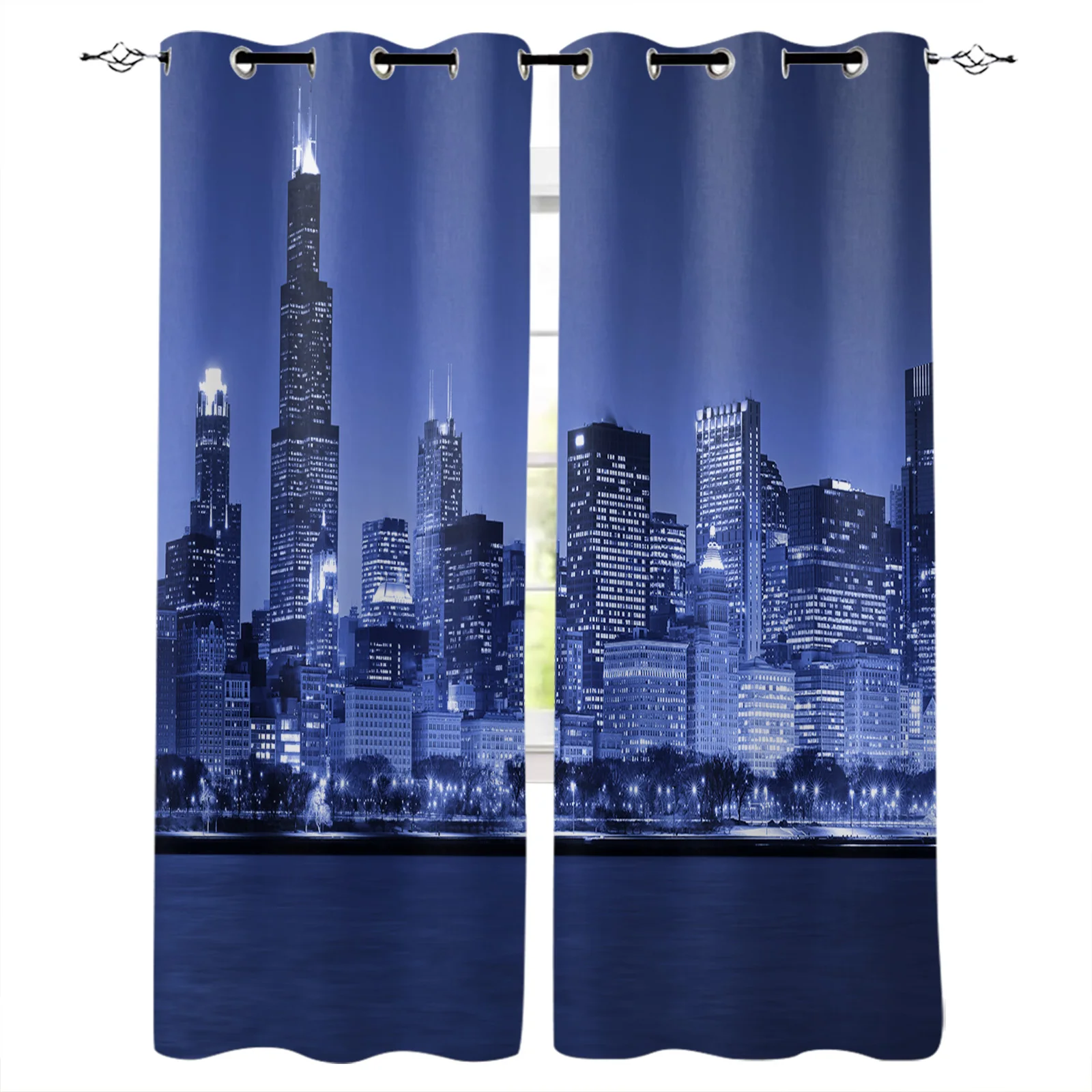 Затемняющие шторы Chicago Nightscape, оконные шторы для спальни, гостиной, декоративные оконные шторы
Затемняющие шторы Chicago Nightscape, оконные шторы для спальни, гостиной, декоративные оконные шторы