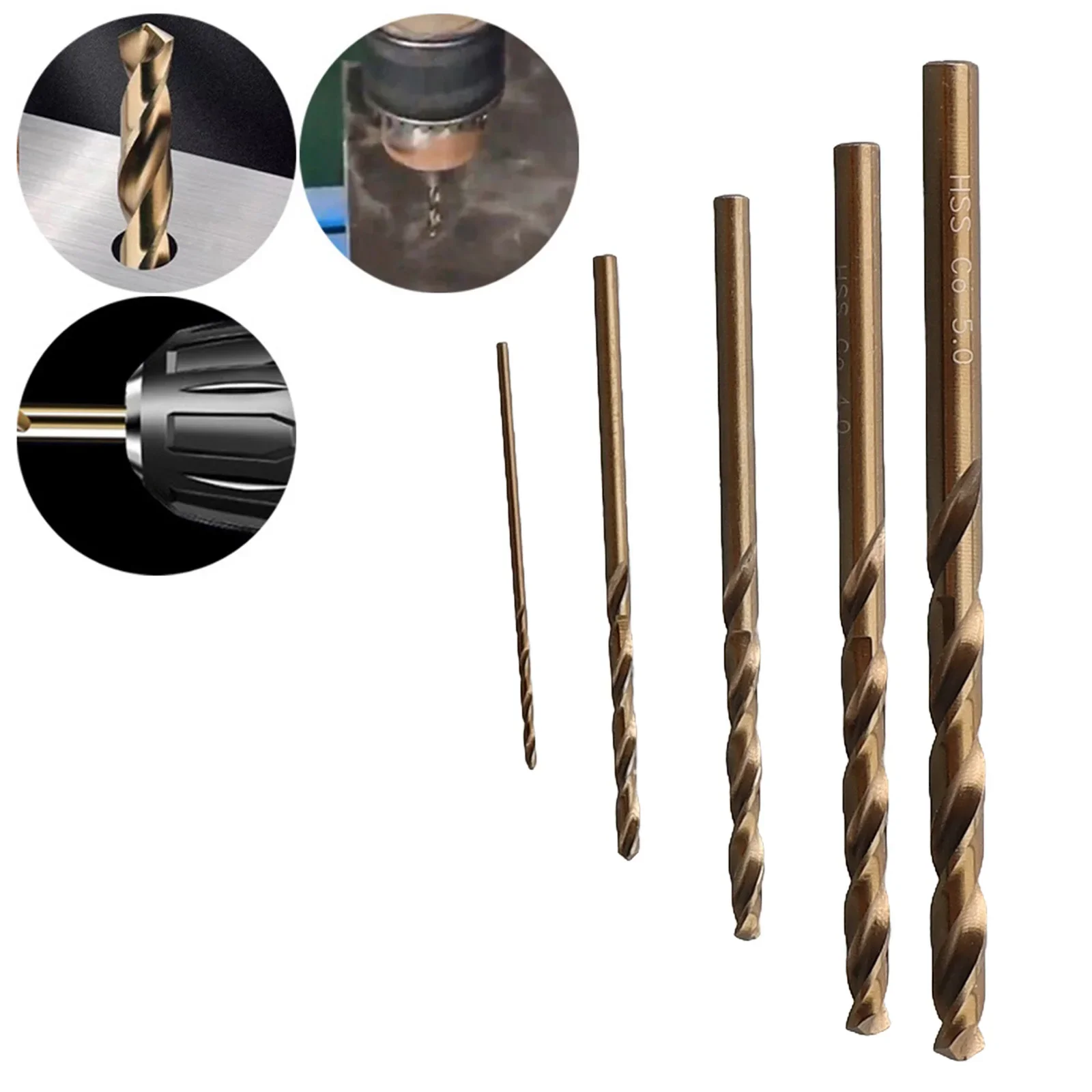 5pcs HSS M35 Cobalt Drill Bit 1/2/3/4/5mm For Metal Stainless Steel Drilling Cutter 135 Degree Split Point Tip
5pcs HSS M35 Cobalt Drill Bit 1/2/3/4/5mm For Metal Stainless Steel Drilling Cutter 135 Degree Split Point Tip