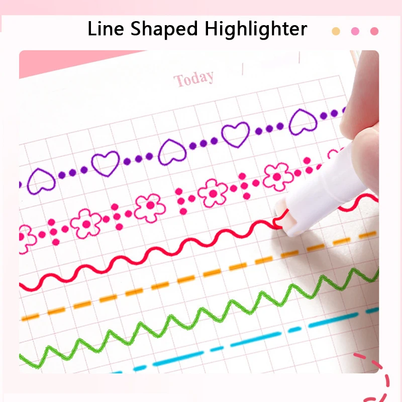 6PCS/Set Line Shaped Highlighter Color Markers Pens Aesthetic Stationery Account Decor Scrapbook Painting Office School Supplies
6PCS/Set Line Shaped Highlighter Color Markers Pens Aesthetic Stationery Account Decor Scrapbook Painting Office School Supplies