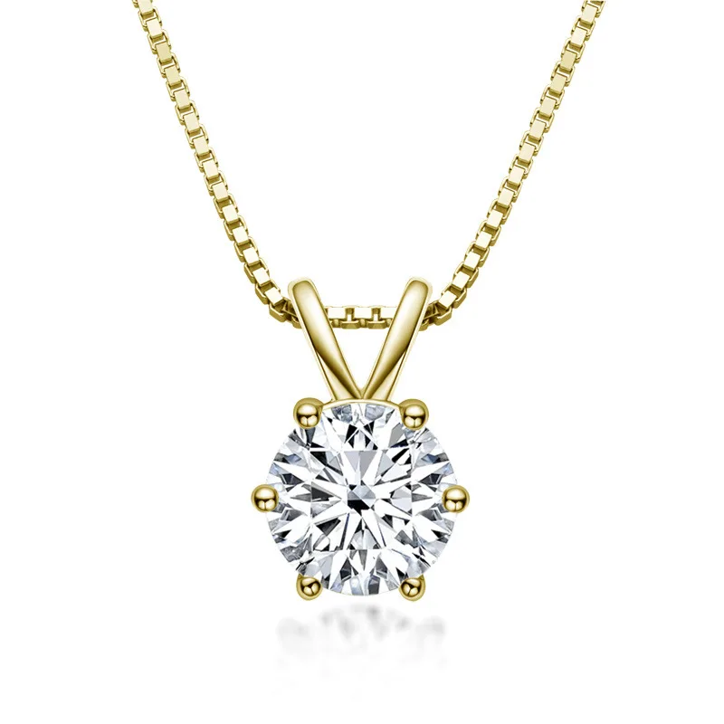 Classic Six Claw Moissanite Necklace 1 Carat S925 Sterling Silver Moissanite Pendant Necklace for Women Party Gift
Classic Six Claw Moissanite Necklace 1 Carat S925 Sterling Silver Moissanite Pendant Necklace for Women Party Gift