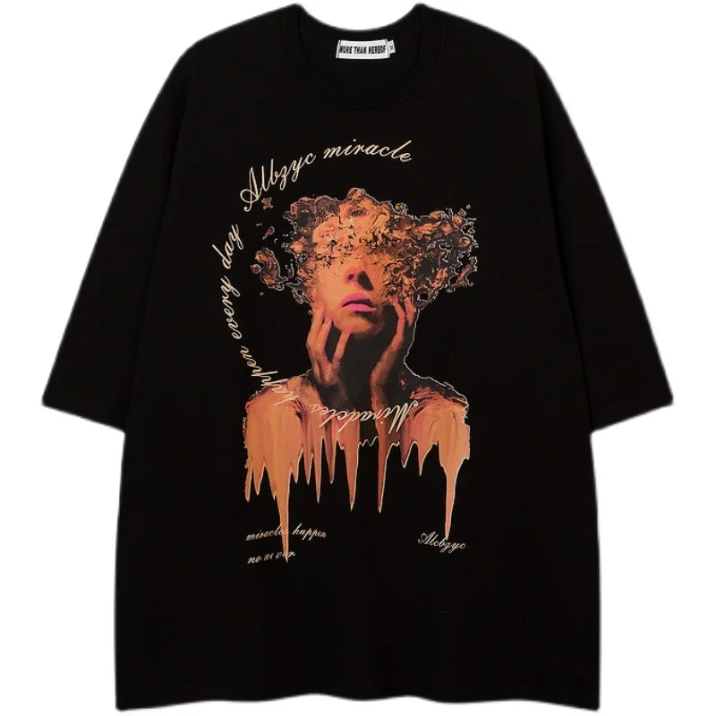 American Street Vintage Oversize Shirts Hip Hop Hipster Printed Casual Tee Streetwear Short Sleeved Casual Loose Men'S T-Shirt
American Street Vintage Oversize Shirts Hip Hop Hipster Printed Casual Tee Streetwear Short Sleeved Casual Loose Men'S T-Shirt