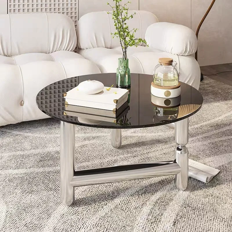 Customized Nordic stainless steel living room coffee table glass vintage round table net red balloon dog simple tempered low
Customized Nordic stainless steel living room coffee table glass vintage round table net red balloon dog simple tempered low