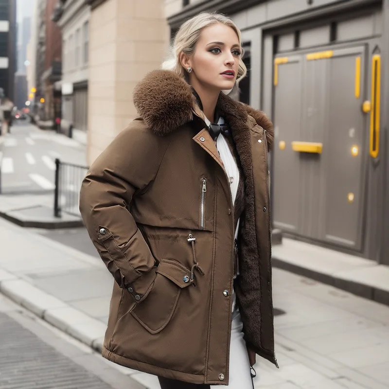 Stylish 2023 Women's Loose Parka with Detachable Hood and Thick Lining, Solid Color Winter Outwear Jacket
Stylish 2023 Women's Loose Parka with Detachable Hood and Thick Lining, Solid Color Winter Outwear Jacket