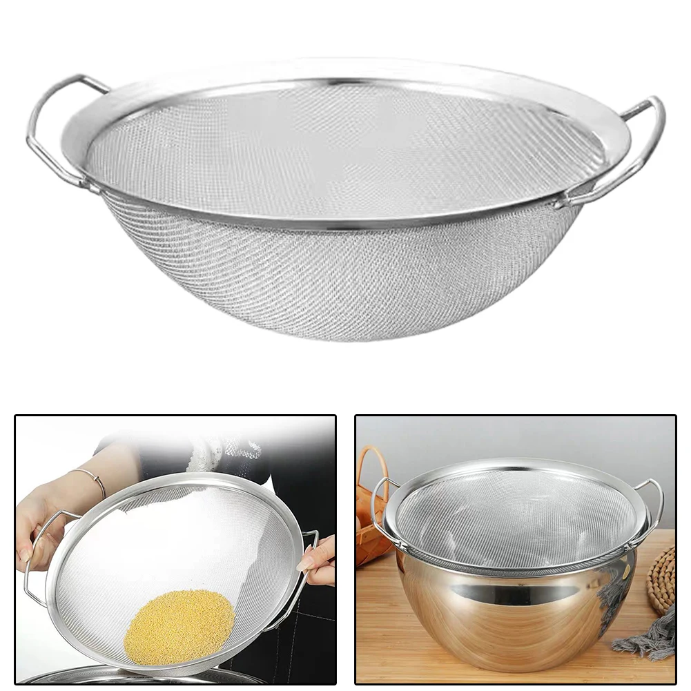 Stainless Steel Fine Mesh Strainer Basket With Double Handles Large Juice Rice Flour Sieve Food Filter Drainer Cooking Utensil
Stainless Steel Fine Mesh Strainer Basket With Double Handles Large Juice Rice Flour Sieve Food Filter Drainer Cooking Utensil