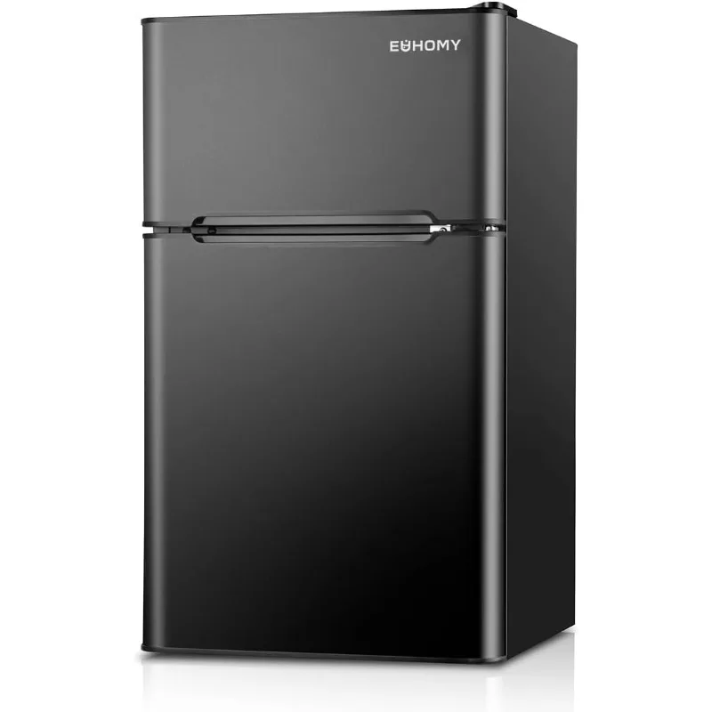 

Мини-холодильник EUHOMY с морозильной камерой, мини-холодильник 3,2 куб. Фута, холодильник в общежитии с 2 дверцами для спальни/квартиры/офиса-Хранение продуктов