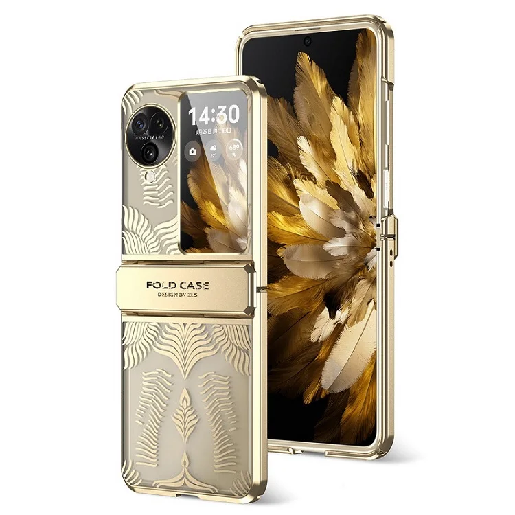 

For Oppo Find N3 Flip Phone Case N2 Flip Folding Screen Electroplated Flat Hinge Drop-resistant Protective Case