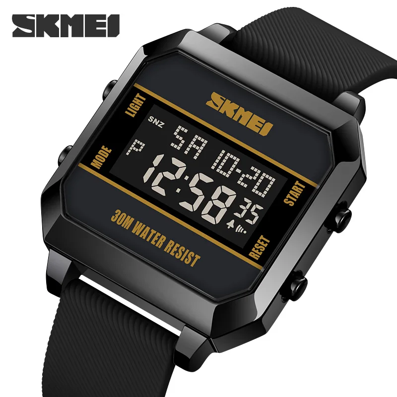

SKMEI 1848 3Bar Waterproof LED Light Electronic Countdown Clock reloj hombre Digital movement Wristwatch For Mens Sport Watches