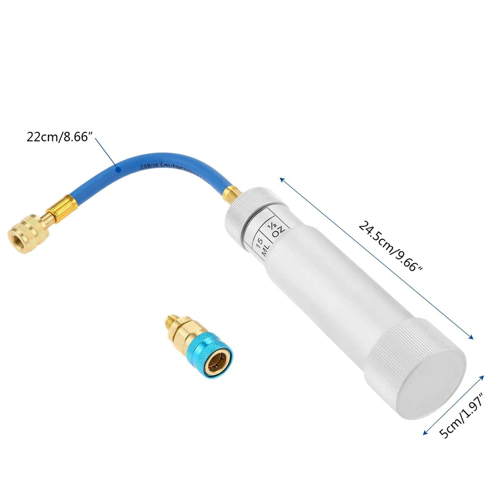 A/C Oil and Dye Injector Hand Turn Screw-in Air Conditioning Coolant Filling Tube Injection Tool
A/C Oil and Dye Injector Hand Turn Screw-in Air Conditioning Coolant Filling Tube Injection Tool