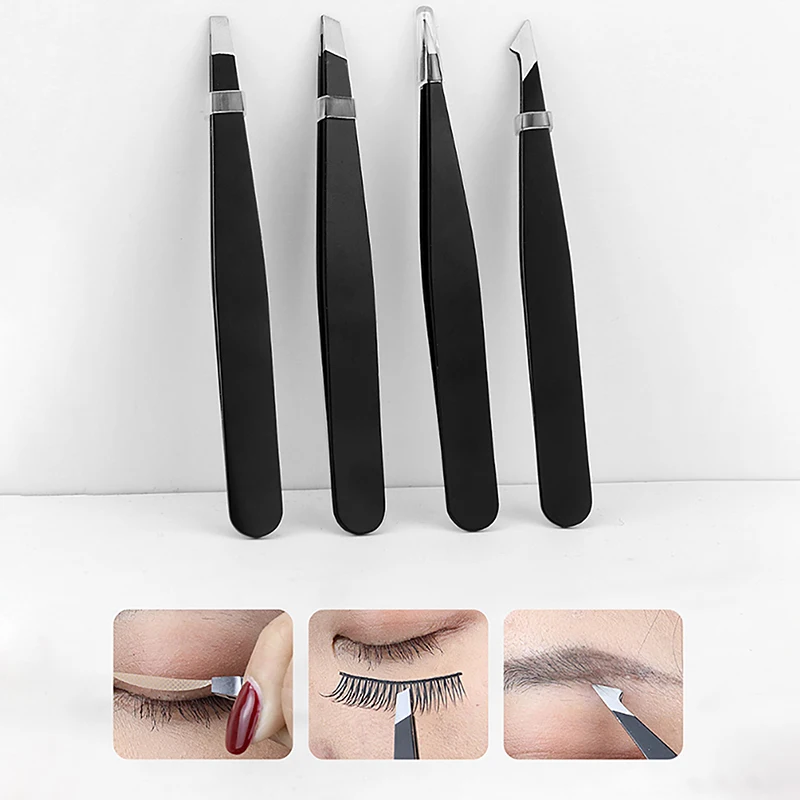 

Eyebrow Tweezer Stainless Steel Slanted Eye Brow Clips Hair Removal Makeup Tools Eyelashes Extension Double Eyelid Application