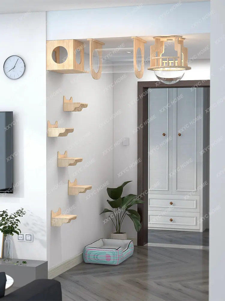 Mengzhu Solid Wood Wall-Mounted Cat Climbing Frame Cat Wall Space Capsule Cat Villa Air Corridor Cat Toy Tunnel Jumping Platform
Mengzhu Solid Wood Wall-Mounted Cat Climbing Frame Cat Wall Space Capsule Cat Villa Air Corridor Cat Toy Tunnel Jumping Platform