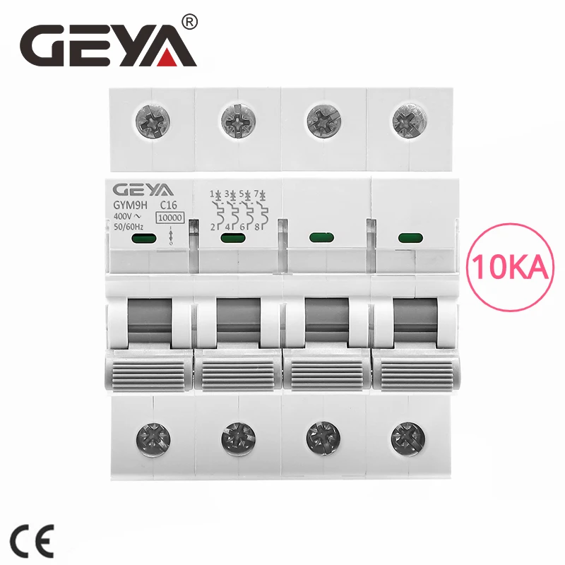 

GEYA GYM9H 10KA 4P MCB 6A-63A High Breaking Capacity MCB Din Rail Mini Circuit Breaker AC Type Factory Direct Manufacturer