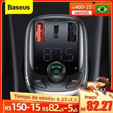 Baseus FM Transmitter Car Quick Charger For Phone Bluetooth 5.0 Car Kit Audio MP3 Player 5A Fast Charging Charger FM Modulator Baseus FM Transmitter Car Quick Charger For Phone Bluetooth 5.0 Car Kit Audio MP3 Player 5A Fast Charging Charger FM Modulator