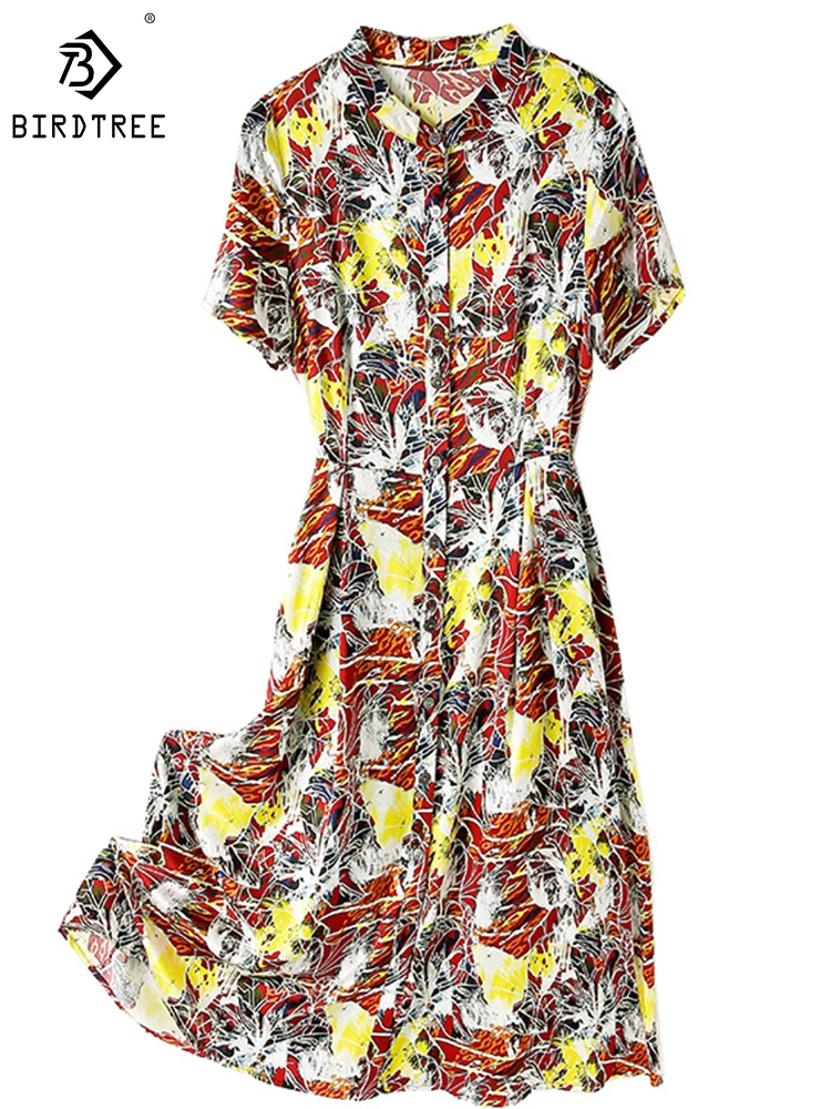 Женское шелковое платье для путешествий Birdtree 19 мм 91.8%, с v-образным вырезом и коротким рукавом, с принтом, французские элегантные темпераментные платья D3D040QD
Женское шелковое платье для путешествий Birdtree 19 мм 91.8%, с v-образным вырезом и коротким рукавом, с принтом, французские элегантные темпераментные платья D3D040QD