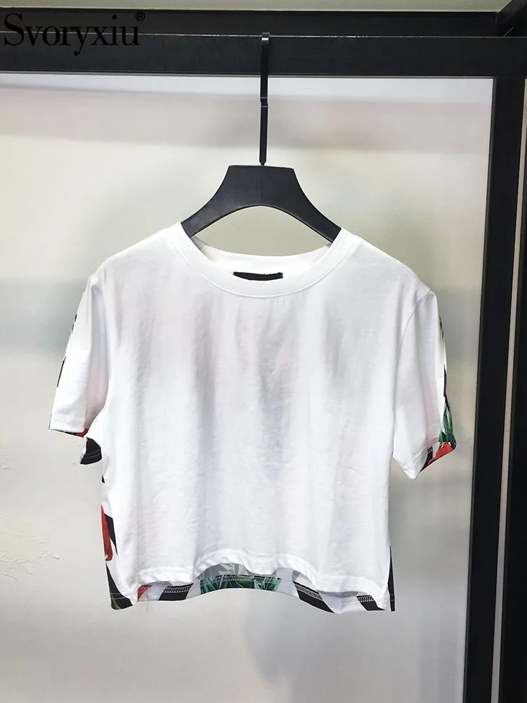 Svoryxiu New Summer Fashion Runway Vintage Flower Print T-shirt Tops Women's Short Sleeve Straight Slim Vacation Party T-shirt
Svoryxiu New Summer Fashion Runway Vintage Flower Print T-shirt Tops Women's Short Sleeve Straight Slim Vacation Party T-shirt