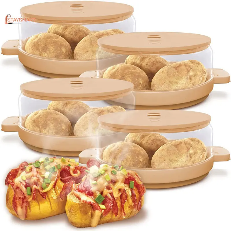 

Microwave Box Bacon Potato Jar Home Kitchen Lazy Artifact Microwave Box Gourmet Steamer Fresh-keeping Box Food Accessories