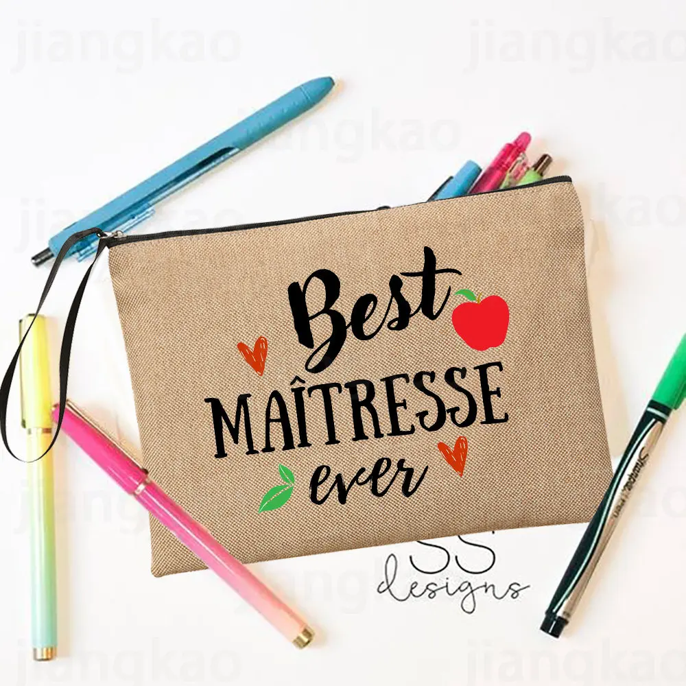 Best Teacher Ever Print Cosmetic Bag Women Makeup Bag Linen Zipper Pouch Travel Toiletries Organizer Pencil Bag Gift for Teacher
Best Teacher Ever Print Cosmetic Bag Women Makeup Bag Linen Zipper Pouch Travel Toiletries Organizer Pencil Bag Gift for Teacher